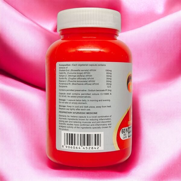 Elements No Vedana 60 Capsules – Ayurvedic Pain Relief & Joint Support - Image 3