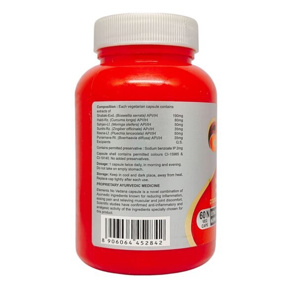 Elements No Vedana 60 Capsules – Ayurvedic Pain Relief & Joint Support - Image 5