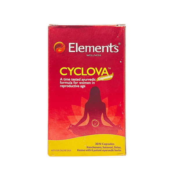 Elements Cyclova 30 Capsules – Ayurvedic Support for Menstrual Health & Hormonal Balance - Image 3