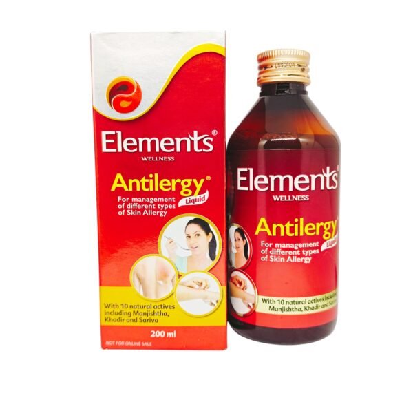 Elements Antilergy Liquid 200ml – Ayurvedic Formula for Skin Allergy Relief & Prevention